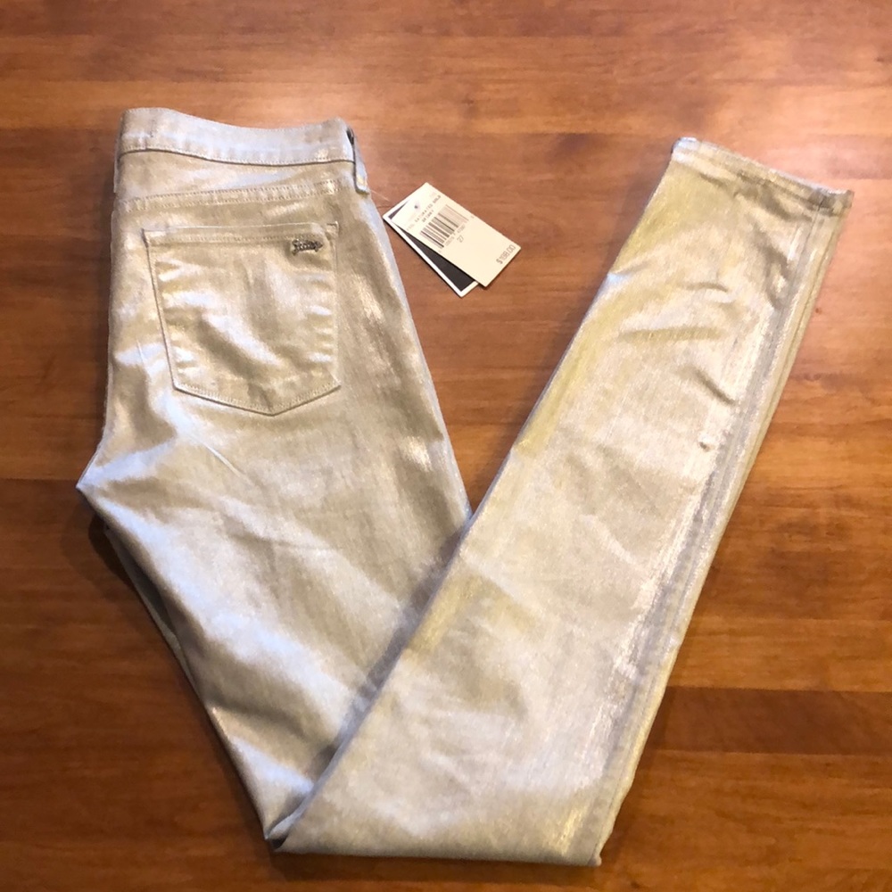 JUICY COUTURE JEAN Denim in GOLD Size 27 Skinny NWT Gorgeous Bohemian BoHo Vibes
